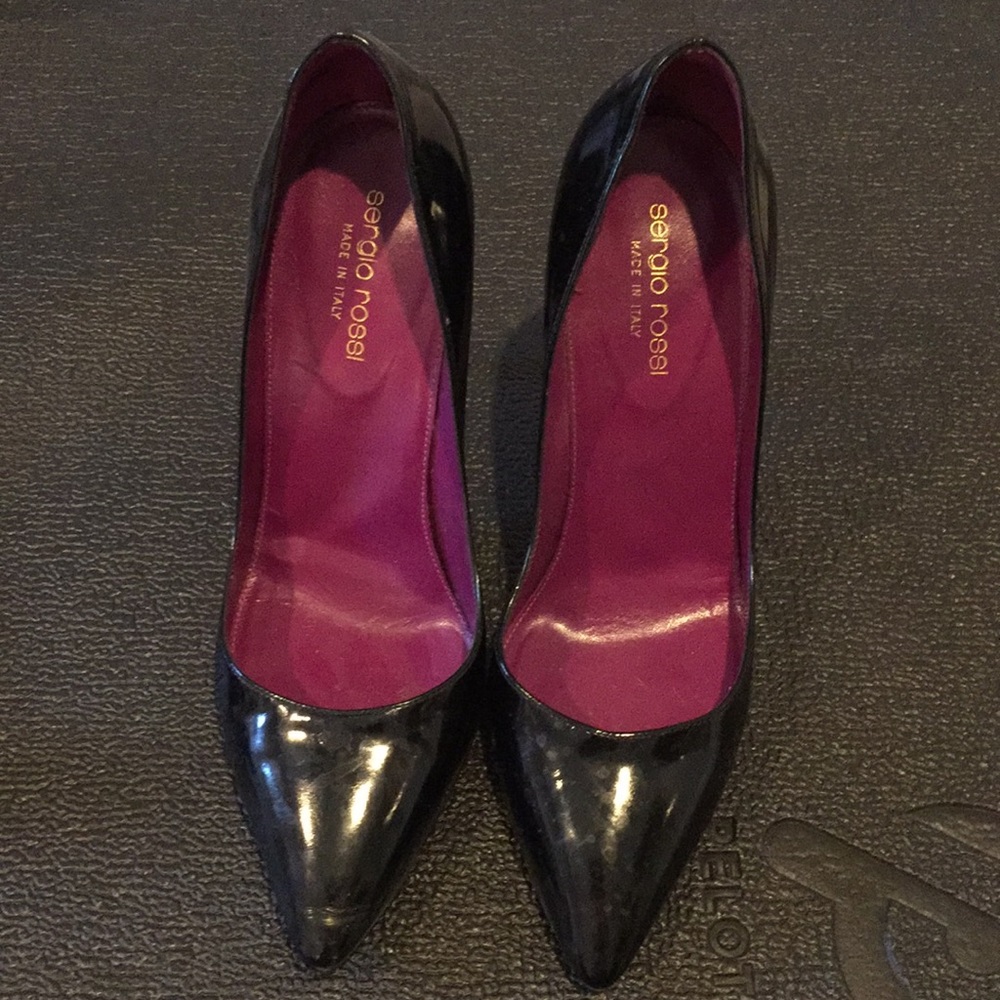 Sergio Rossi Black Patent Pumps